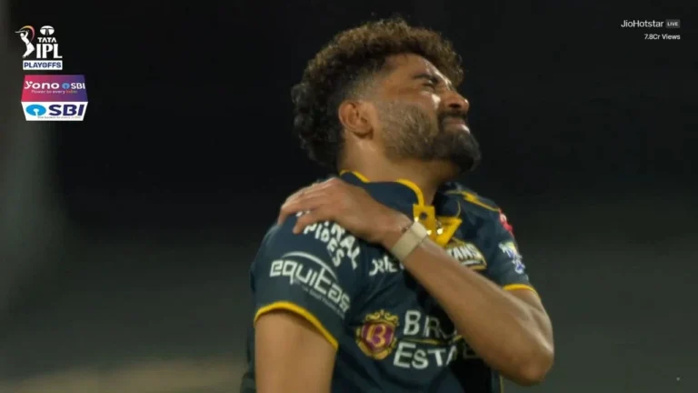 Mohammed Siraj RULED OUT? GT pacer suffers nasty shoulder injury during Qualifie – آئی پی ایل 2026: محمد سراج کو انجری کا سامنا، گجرات ٹائٹنز کے لیے تشویش
